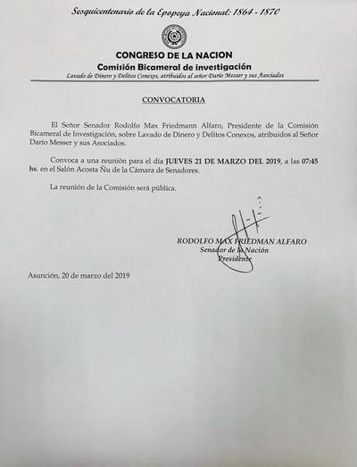 Caso Messer: insistirán en la remisión al juzgado la ausencia de Cartes