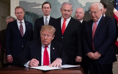 Donald Trump reconoció por decreto la soberanía israelí en los Altos del Golán