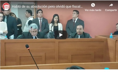 Ferreira habló de su absolución pero olvidó que fiscal apelará