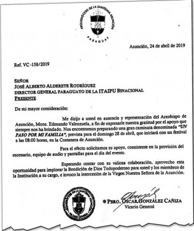 Dinero de Itaipú también habría ido a Iglesia Católica