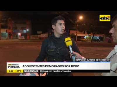 Adolescentes demorados por robo