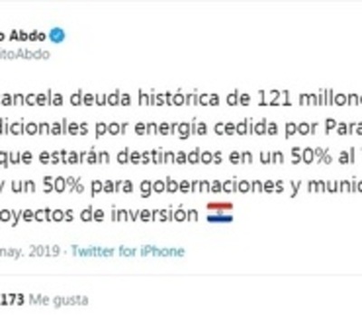 Yacyretá cancela deuda histórica de USD 121 millones con Paraguay