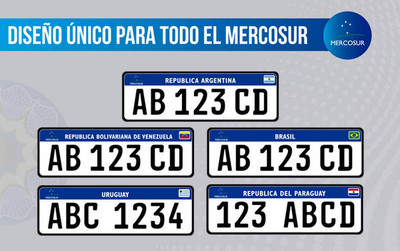 Chapas con formato único para el Mercosur, ya están en vigencia