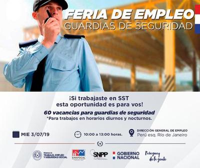 Anuncian unas 60 vacancias para Seguridad Privada en Feria de Empleo