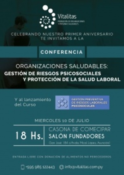 Darán charla sobre salud laboral y gestión de riesgos psicosociales