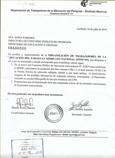 Gremios rechazan examen del MEC, "por no reflejar la realidad del docente"
