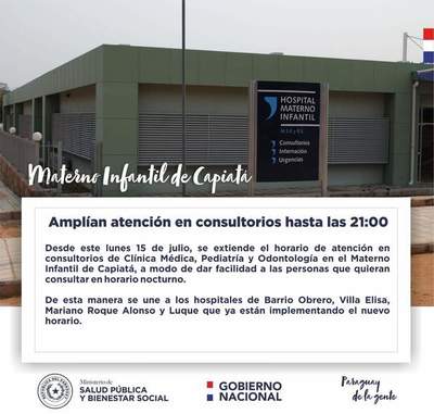 En Capiatá consultorios atenderán hasta la noche