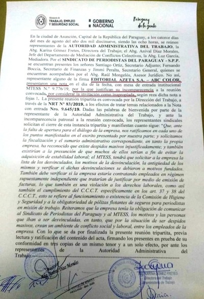 Despidos masivos en ABC: Directivos del diario de Zuccolillo se niegan al diálogo