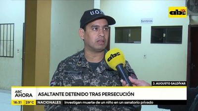 Asaltante detenido tras persecución