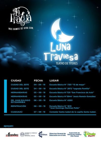 Obra de teatro infantil “Luna traviesa” de gira por Alto Paraná y Caaguazú