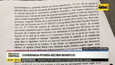Condenada podría recibir beneficio