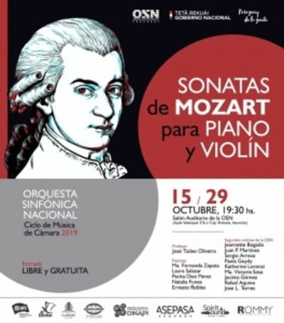 Sonatas para piano y violín de Mozart se presentará hoy