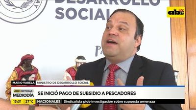 Se inició pago de subsidio a pescadores
