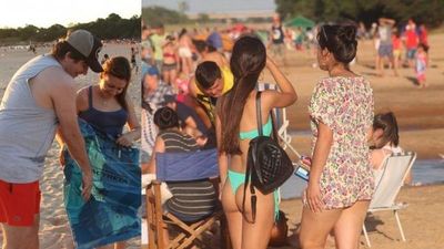 Villa Florida: intendente repartió bolsas de residuos en ''Playa Camping Paraíso''