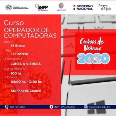SNPP ofrece cursos gratuitos de capacitación