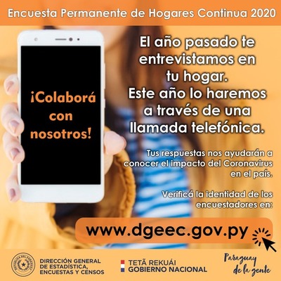 DGEEC realiza encuesta para conocer el impacto del coronavirus