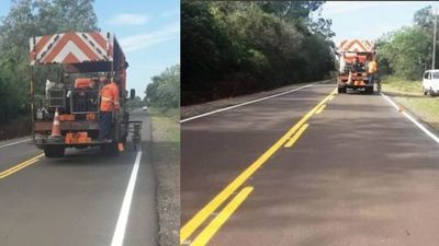 Señalizan el nuevo recapado asfáltico de la "Ruta del Progreso"